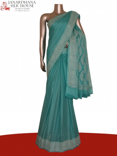 Thread Weave Pure Crepe Silk Saree